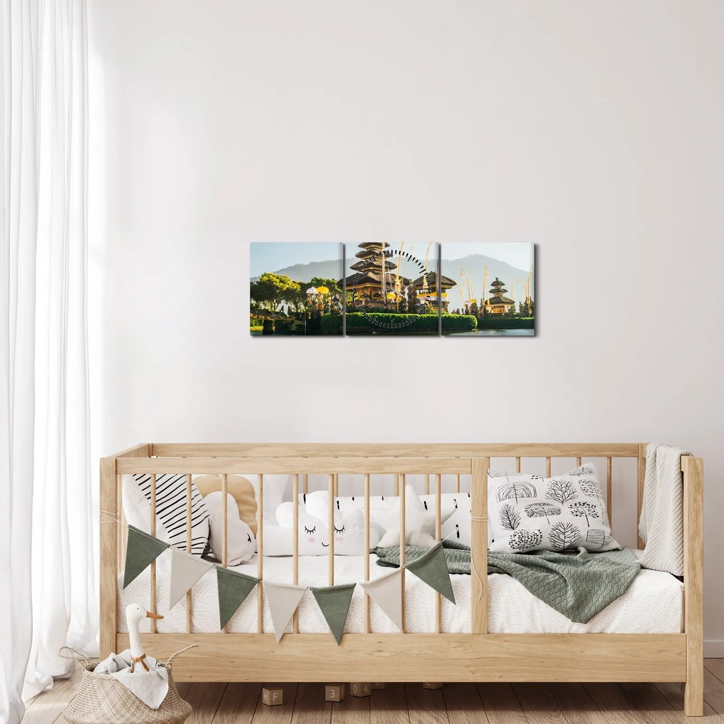 Tabloul Mount Batur (cu ceas) (90x30 cm)