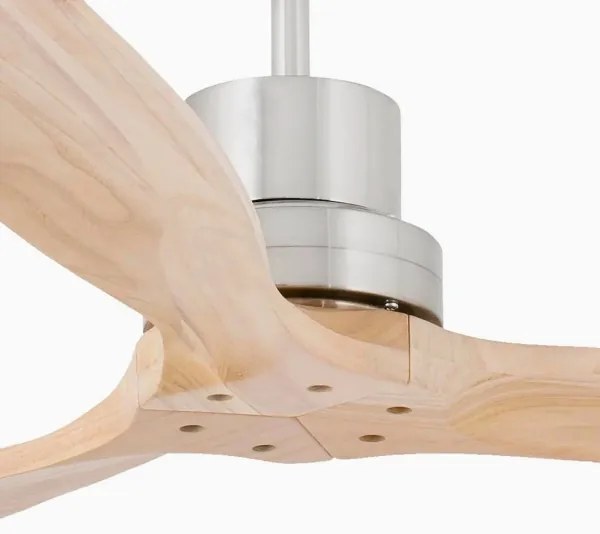 Ventilator de tavan FARO 33373DC LANTAU lemn/crom mat d. 132 cm + telecomandă