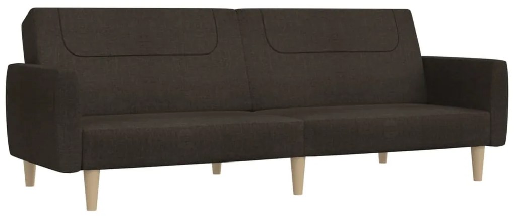337408 vidaXL Canapea extensibilă cu 2 locuri, maro închis, material textil