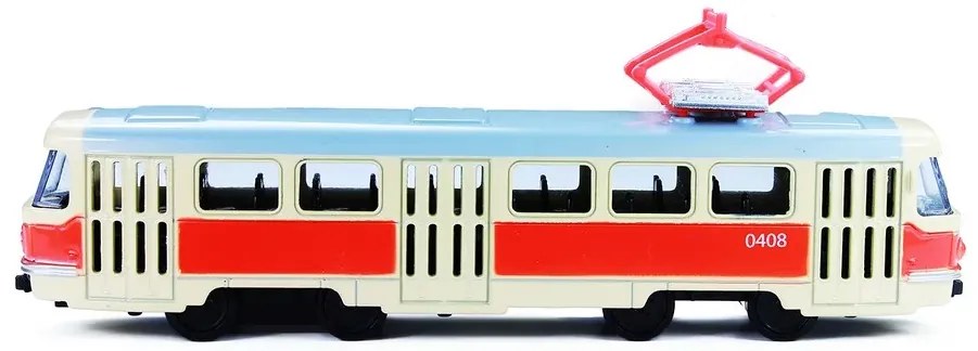 Tramvai unic din metalic Tatra T3, 16cm - cu tragere