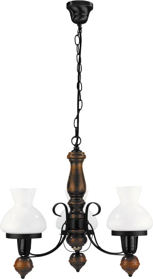 Rábalux Petronel 7078 Candelabre, Lustre negru mat metal E27 3x MAX 60W IP20