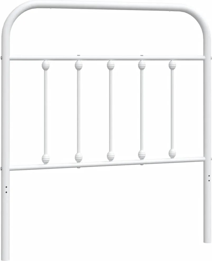 vidaXL Tăblie de pat de schimb metalică, alb, 80 cm
