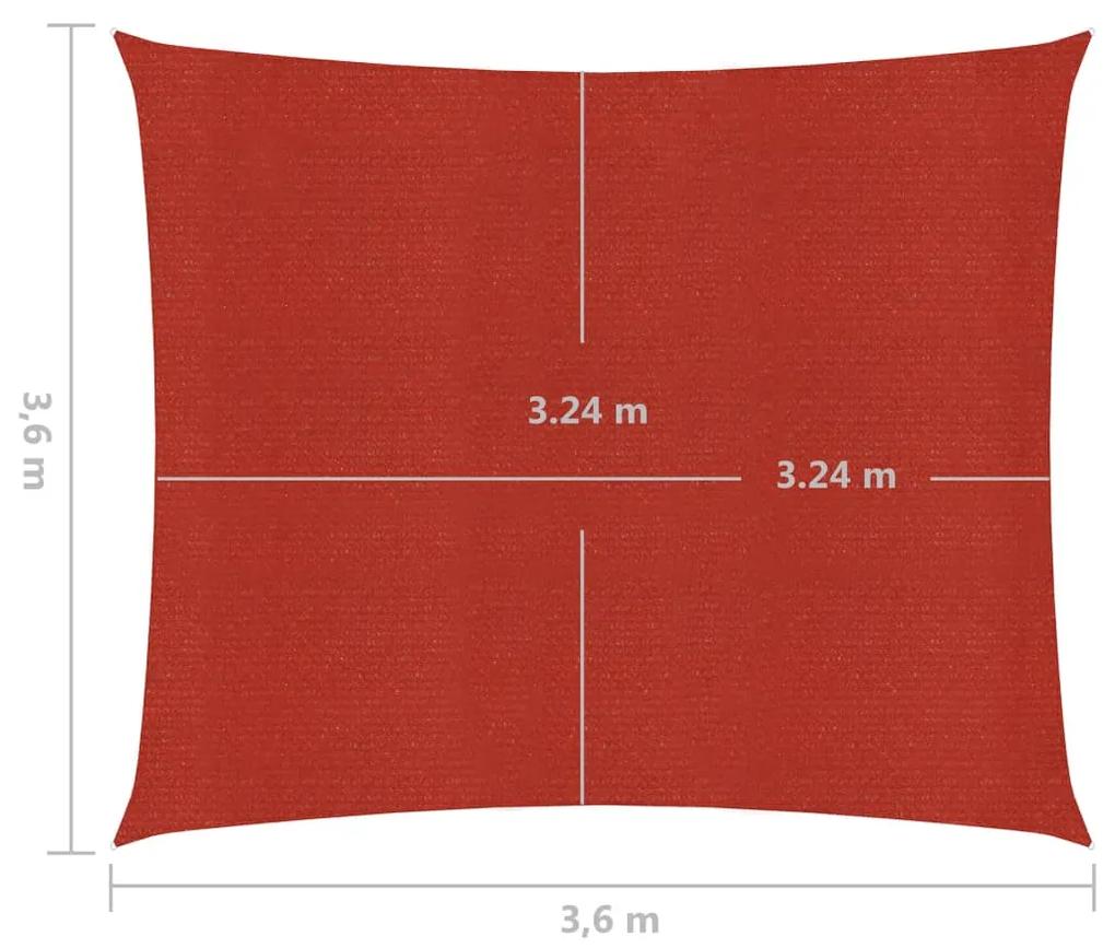 Panza parasolar, rosu, 3,6x3,6 m, HDPE Rosu, 3.6 x 3.6 m