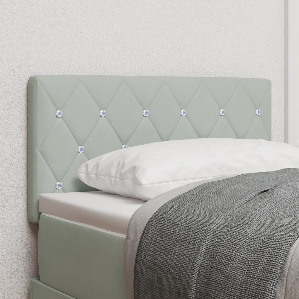 vidaXL Tăblie LED cu lumini cu bandă LED Gri deschis 80 cm Catifea