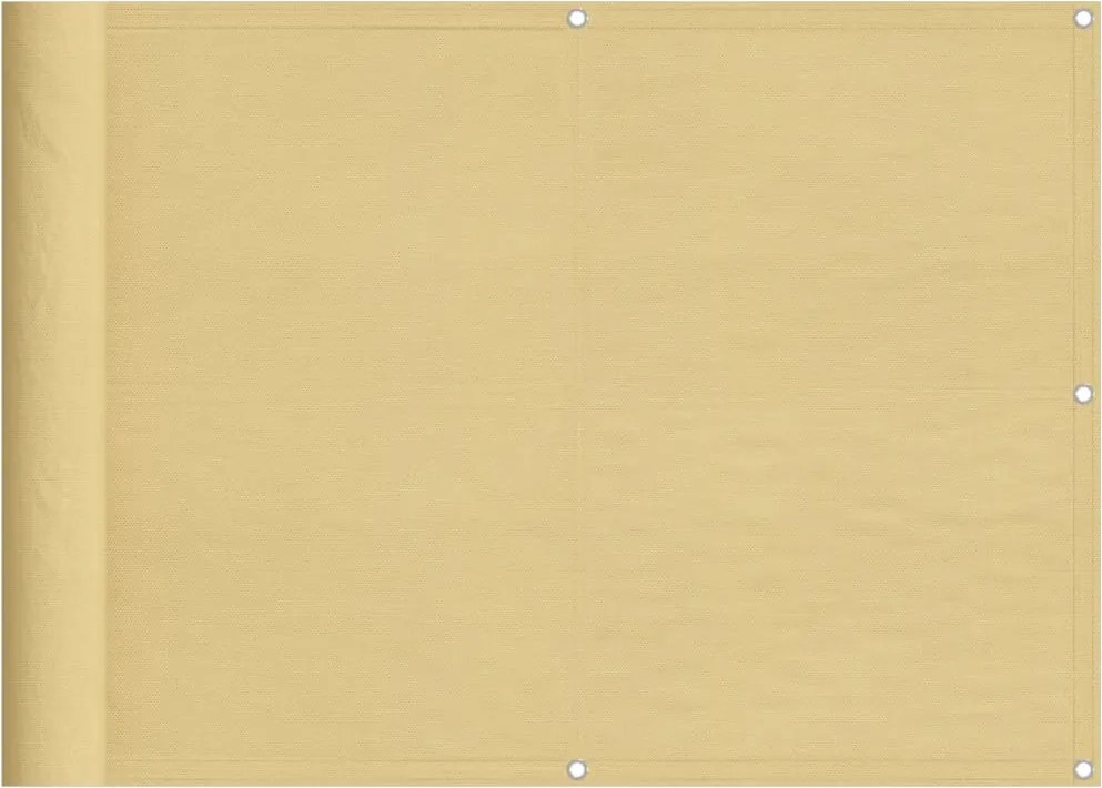 vidaXL Paravan de balcon, nisipiu, 75x800 cm, 100% poliester oxford