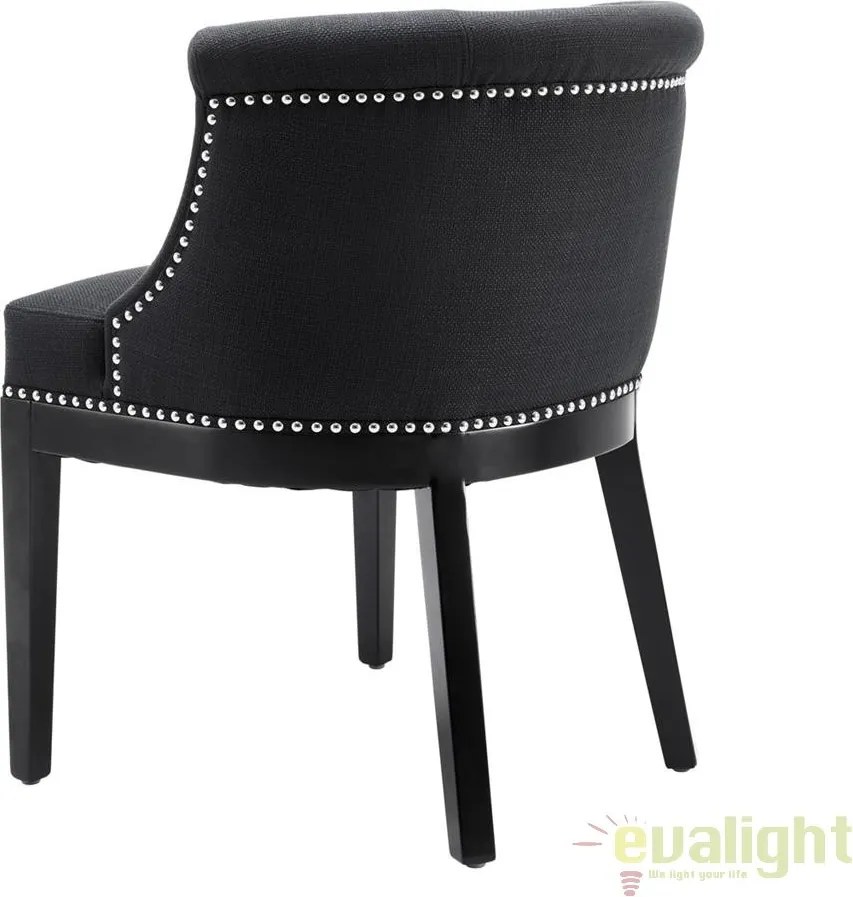 Scaun elegant design LUX, tapiterie tesatura panama Boca Grande negru 110747 HZ