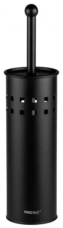 Perie pentru toaleta Kinghoff KH 1812, 39,5 cm, Metal, Negru