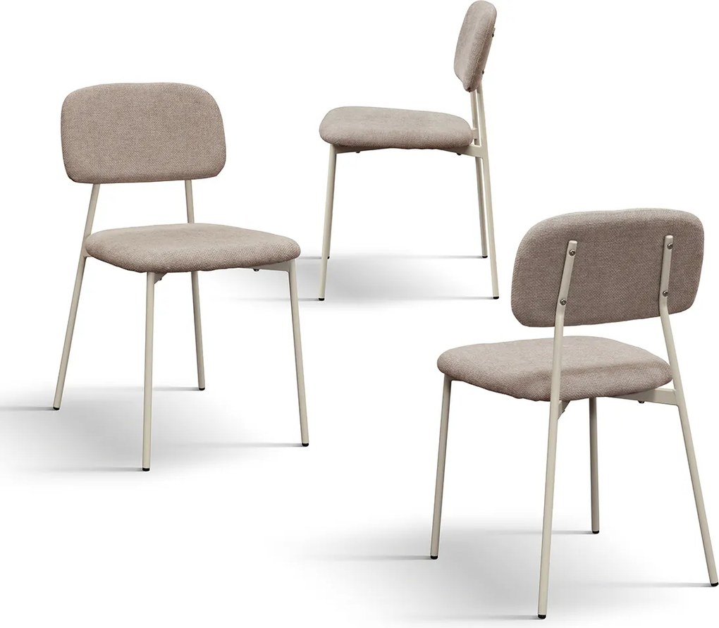 SET 4 Scaune BETO ,tesatura ,structura metalica - STANDARD - BEJ