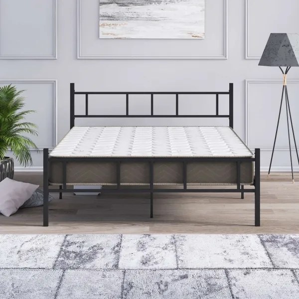 Pat metalic dublu PIRON 120 x 200 cm, negru, capacitate portantă 120 kg