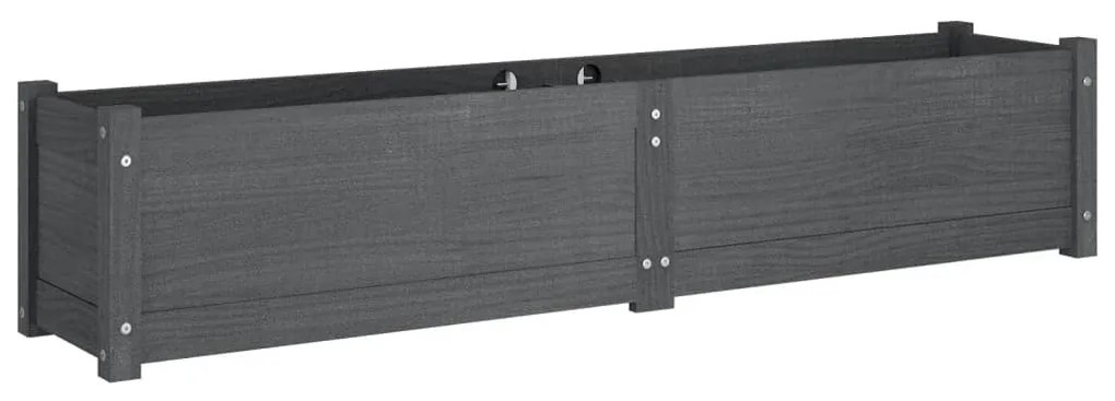 Strat inaltat de gradina,gri,2 buc,150x31x31 cm, lemn masiv pin 2, Gri