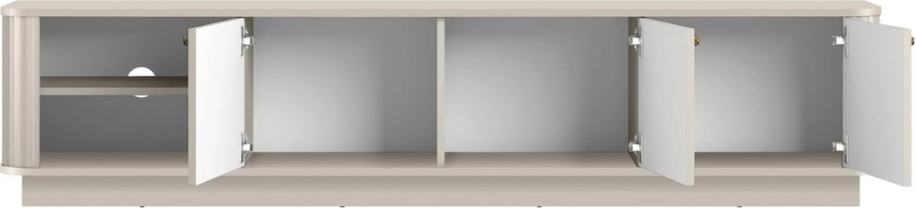 Comodă TV Vesper 3D 187 cm pe plintă - cashmir cu mânere aurii