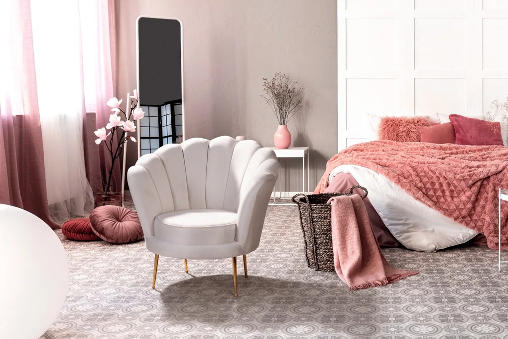Fotoliu stil art deco cu forma scoica salda berjer