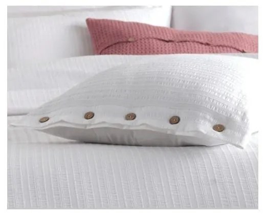 Lenjerie de pat albă din bumbac ranforcé pentru pat de o persoană 140x200 cm Como Striped – Mila Home Luxury