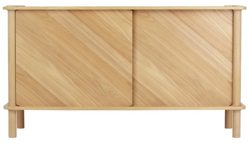 Comodă în culoare naturală din lemn de stejar cu ușă glisantă 135x73,5x48 cm Italic – UMAGE