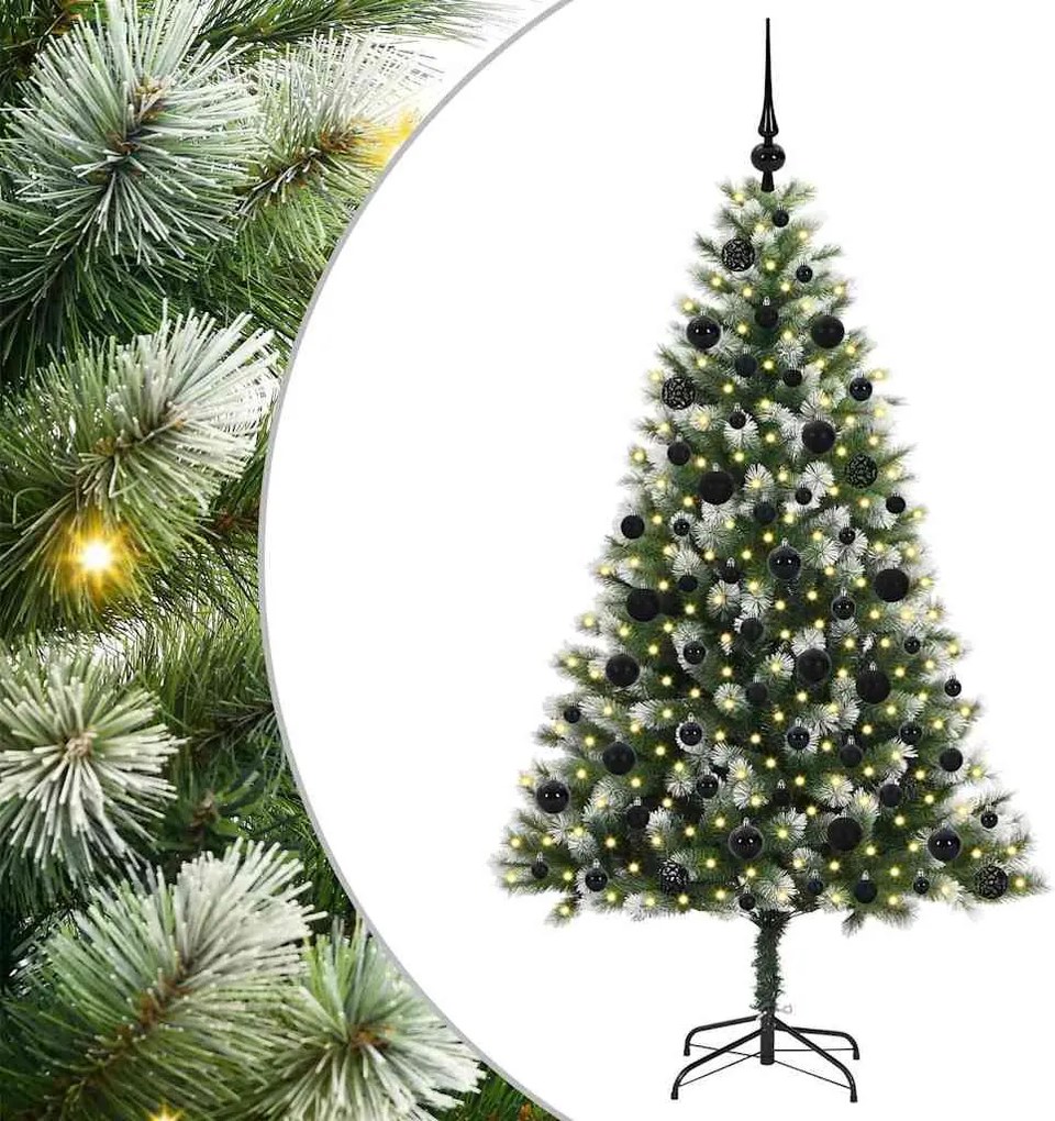 vidaXL Brad de Crăciun artificial cu articulații și zăpadă înghețată