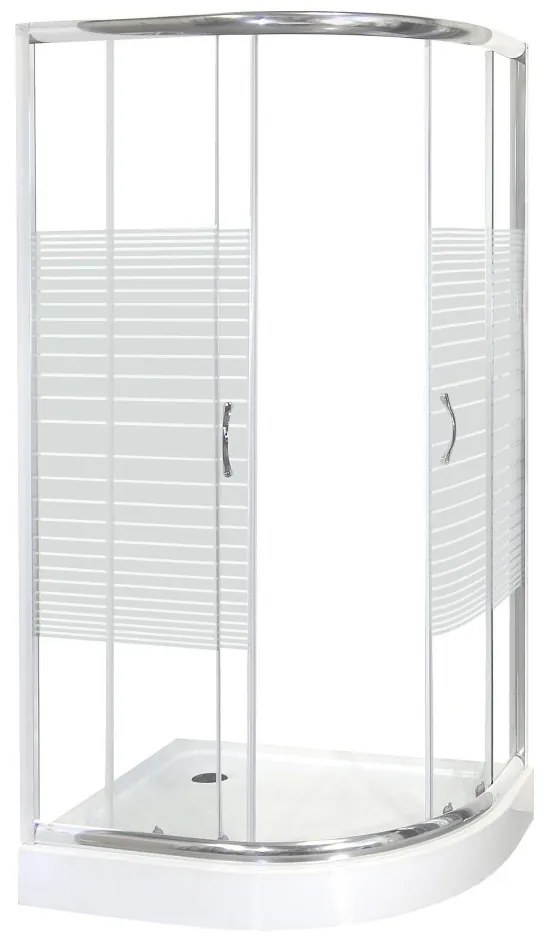 Cabină de duș curbată Madera 100x80 cu cădiță de duș, stânga