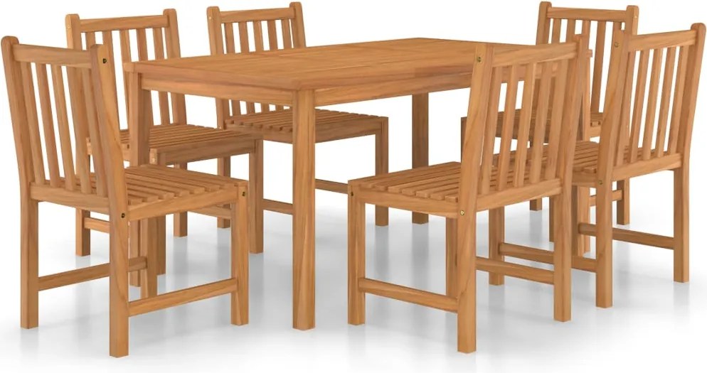 vidaXL Set de mobilier de grădină cu 7 piese, 150x90 cm, lemn masiv de tec