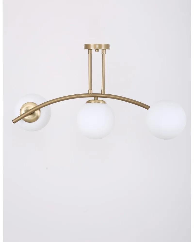 Plafonieră alb-auriu cu abajur din sticlă ø 15 cm Yay – Squid Lighting