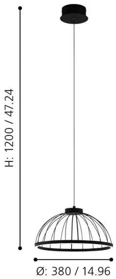 Eglo 99401 - Lustră LED pe cablu BOGOTENILLO LED/22W/230V