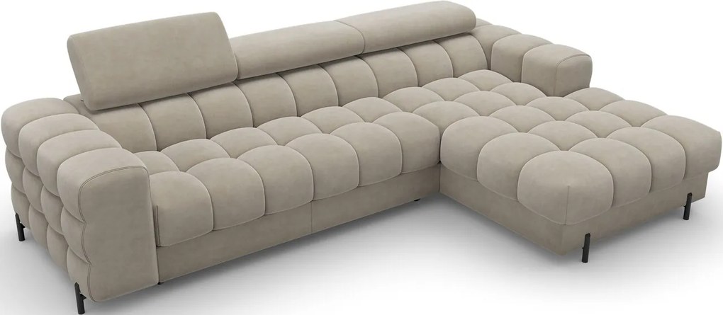 Coltar extensibil dreapta 3 locuri ELTAP, RT-18AU, Felro, 285x181x93 cm, lemn/poliester, bej inchis