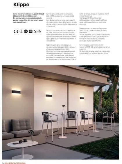 Redo 9622 - Aplica LED de exterior KLIPPE LED/13W/230V 3000K IP54 alb