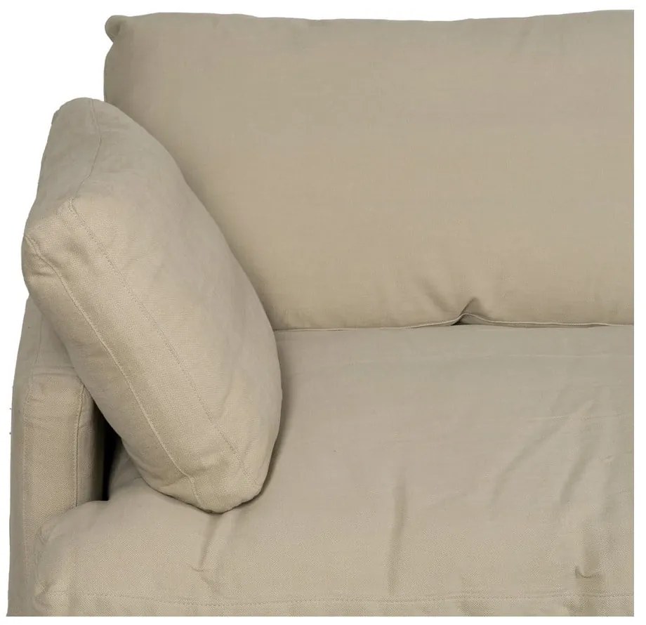 Canapea bej cu tapițerie din in 212 cm – Ixia