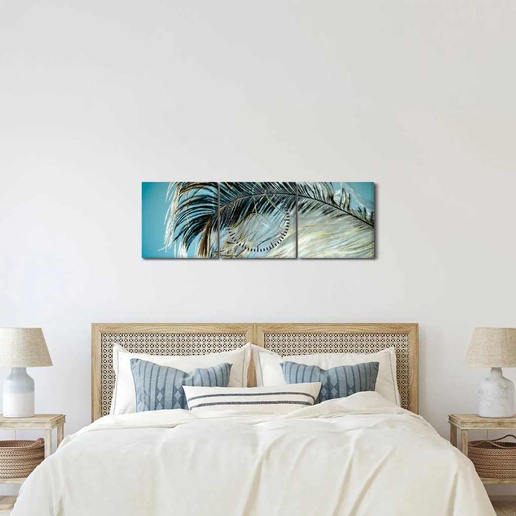 Tablou cu pană (cu ceas) (90x30 cm)