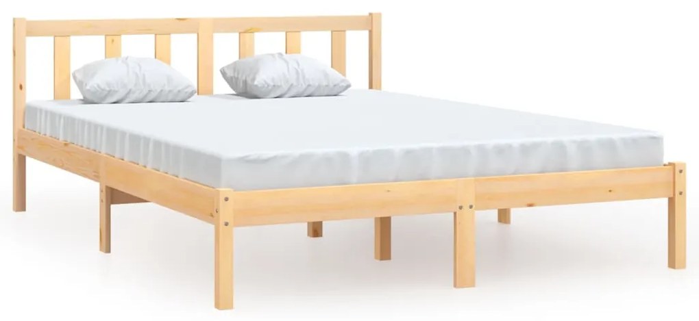 810062 vidaXL Cadru de pat, 140x190 cm, lemn masiv de pin