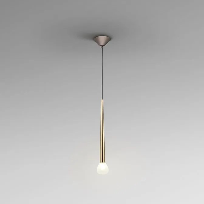 Lustra/ Pendul design modern Komet auriu/ cafeniu