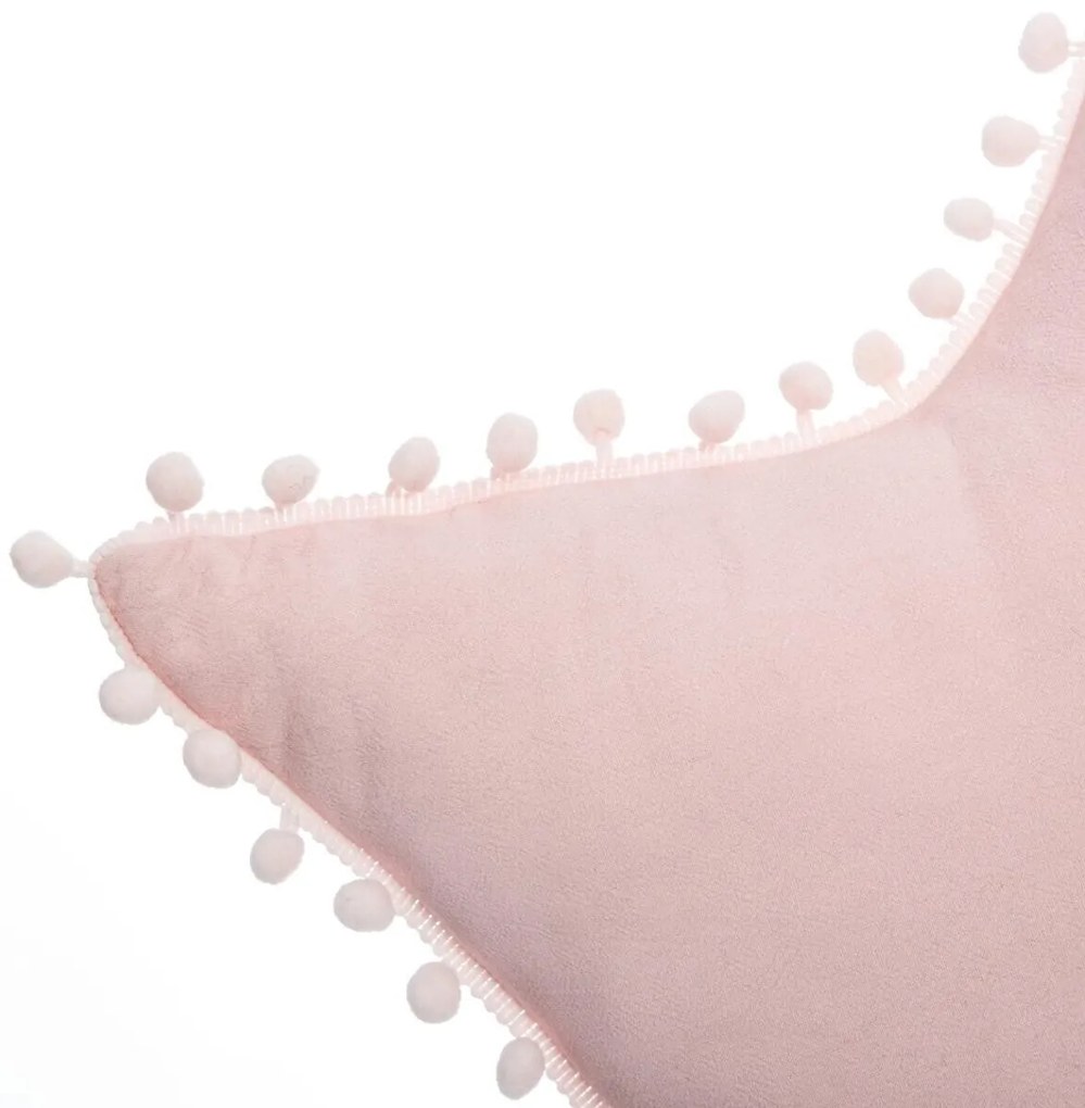 Perna decorativa roz cu pompon, POMPONS