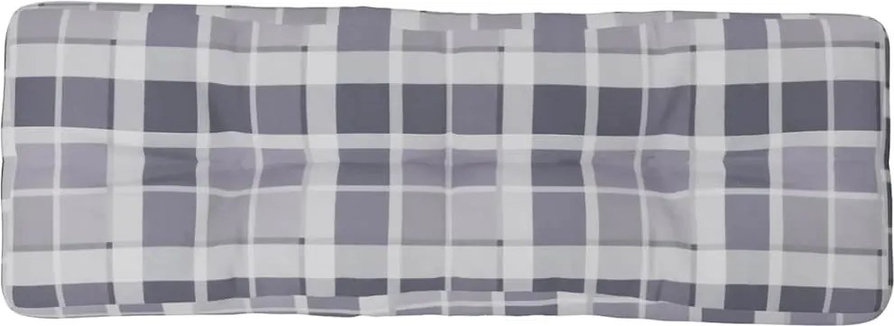 vidaXL Pernă de paleți, gri carouri, 120x40x12 cm, material textil
