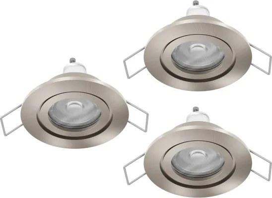 Eglo 902239 – Set 3 spoturi LED de tavan BARRANCO pentru baie, 1x GU10/4,5W/230V, IP44, crom
