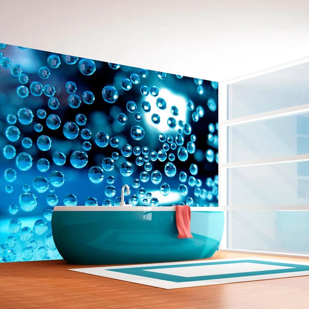Fototapet Bimago - Blue water with bubbles + Adeziv gratuit 200x154 cm