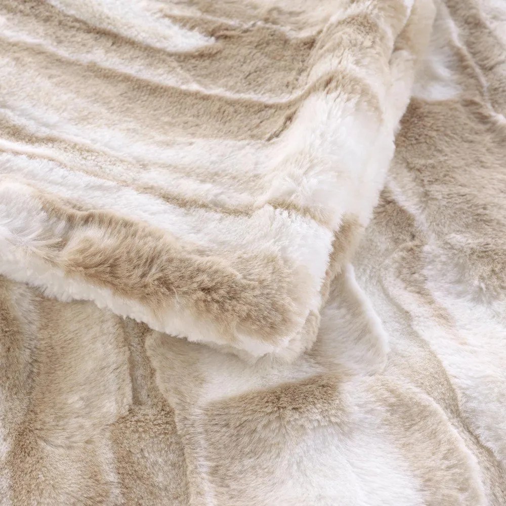 Pătură bej din blană artificială 180x220 cm Cheyenne – douceur d'intérieur