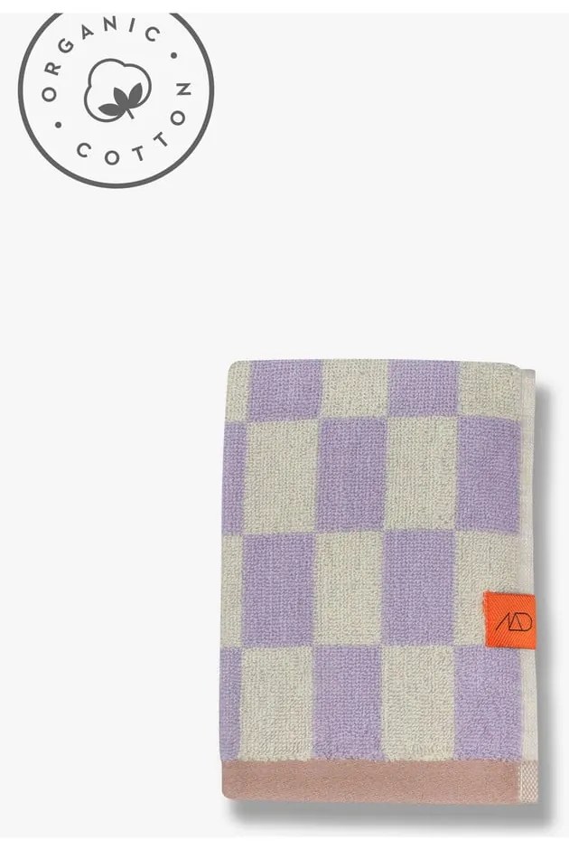 Prosop galben deschis/mov din bumbac organic 50x90 cm Retro – Mette Ditmer Denmark