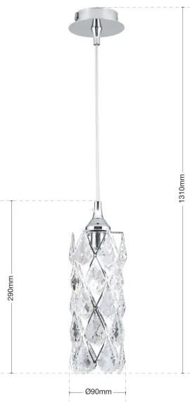 Orion - Lustră suspendată RITA, 1xG9/40W/230V, crom lucios