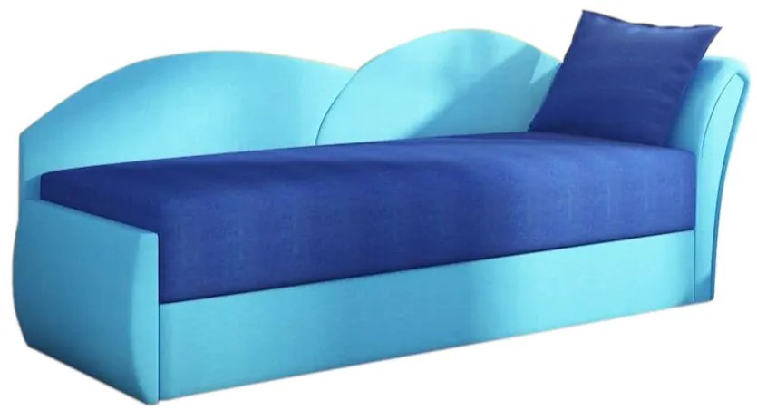 Supermobel Canapea extensibilă AGATA, 200x80x75, albastru închis + deschis albastru (alova22/alova29), dreapta