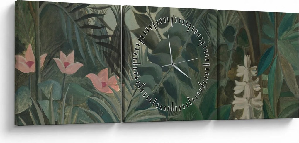 Tablou - Henri Rousseau, The Equatorial Jungle, reproducere (cu ceas) (90x30 cm)