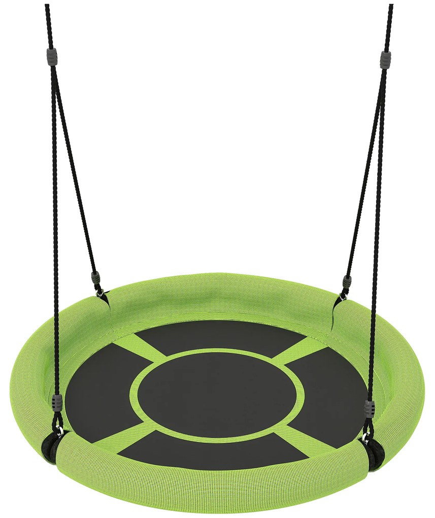 AIYAPLAY Balansoar cu nesă, Balansoar de grădină rotund, suport până la 150 kg, reglabil pe înălțime, Verde | Aosom Romania