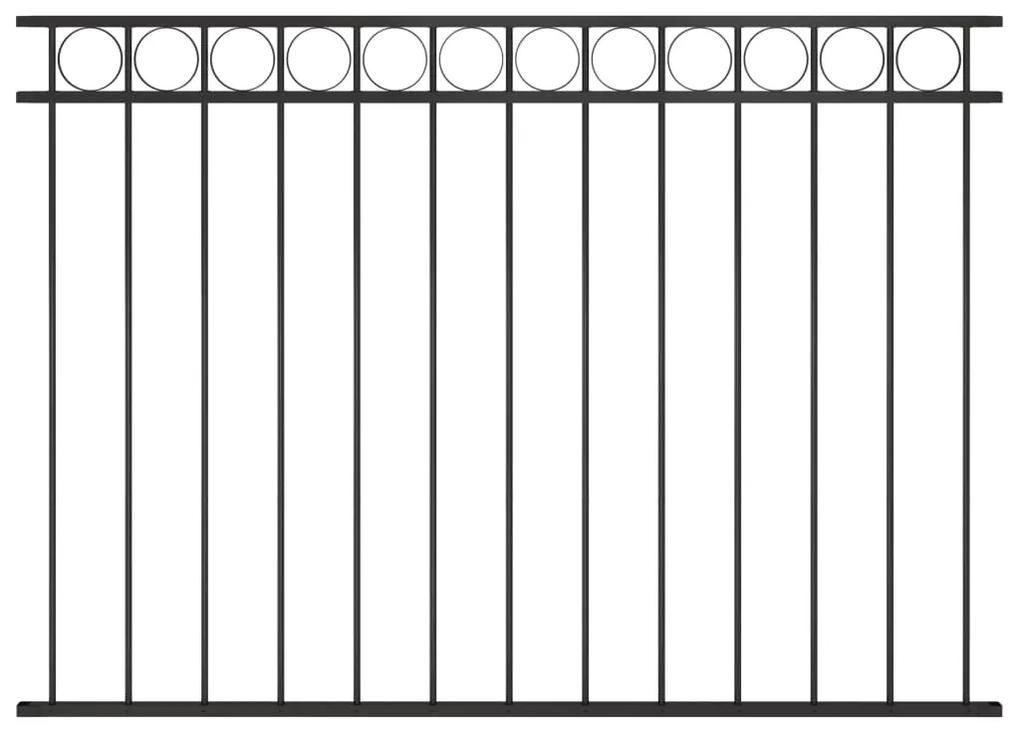 Panou de gard, negru, 1,7 x 1,2 m, otel 1, 1.7 x 1.2 m