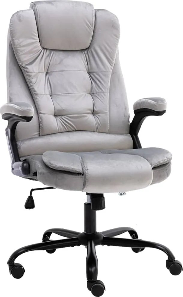 vidaXL Scaun de birou, gri deschis, catifea