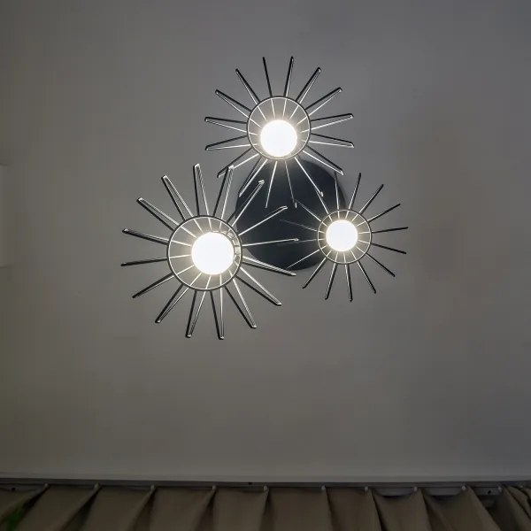 Lustră pe cablu SOLANO 3xE27/15W/230V negru/crom lucios