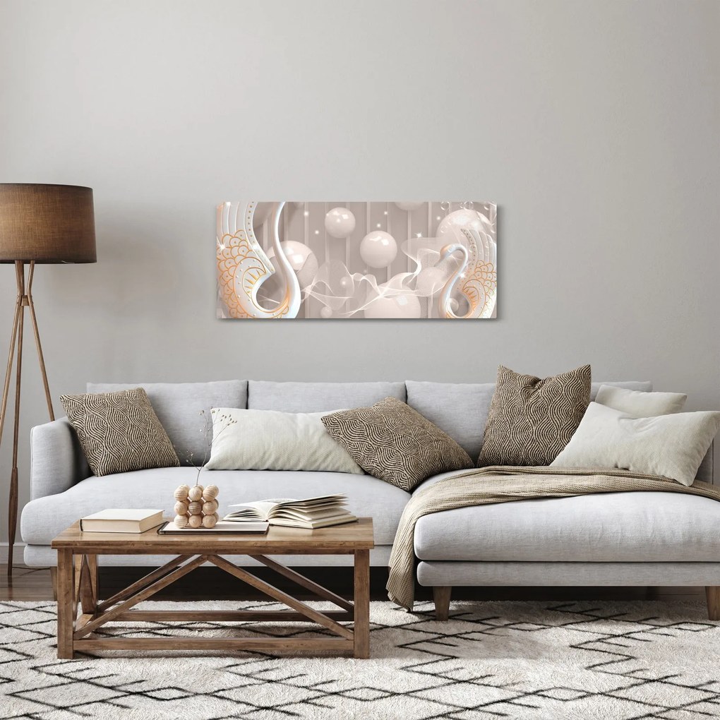 Tablou - Lebede fermecate (120x50 cm)