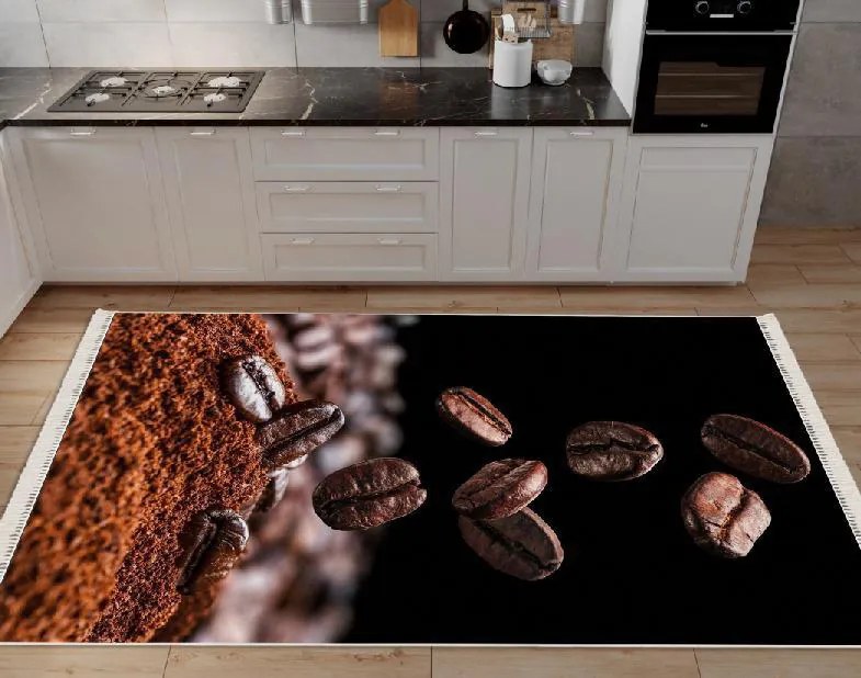 Covor bucatarie antiderapant, 120x180 cm, Coffee Beans
