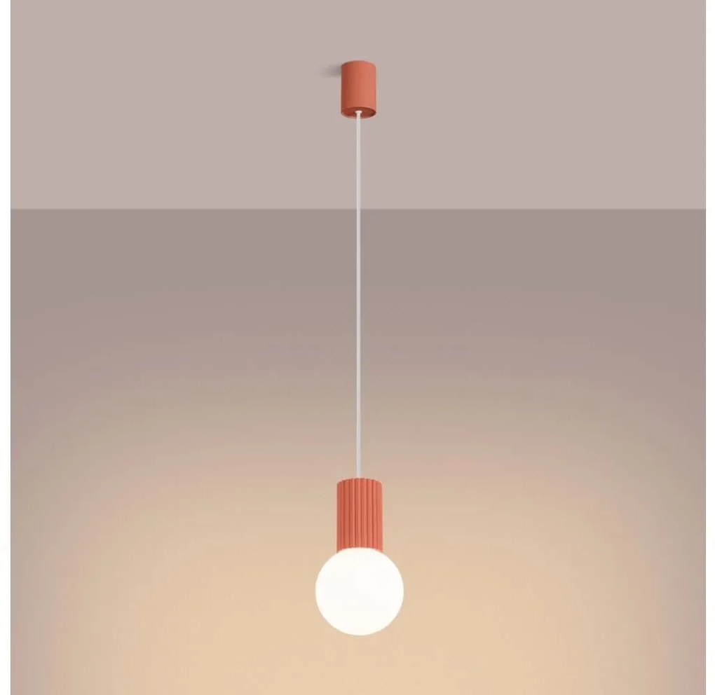 Lustră pe cablu Sollux SL.1754 HALO 1xG9/8W/230V d. 12 cm roz