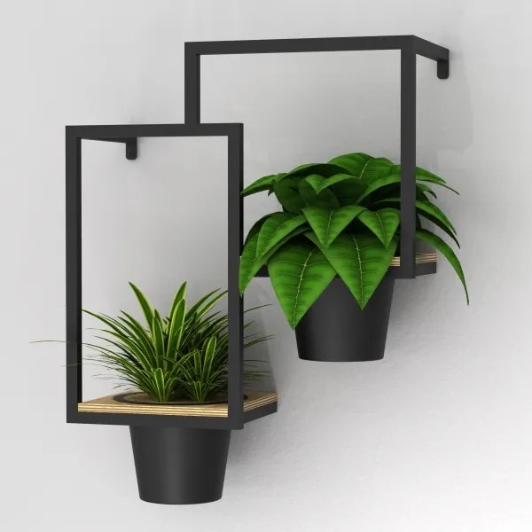 Ghiveci de flori de perete 46x36 cm negru