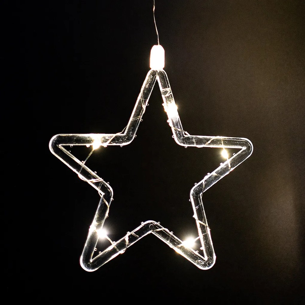Ghirlandă luminoasă pentru exterior Stars, 120x120cm,LED, alb cald, temporizator, 8 funcții, 120 cm