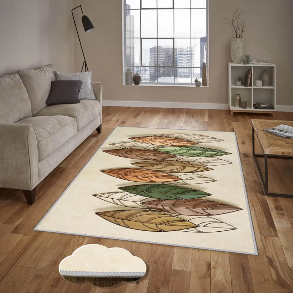 Covor Living / Dormitor EEXFAB822, 100x200 cm, Poliester, Multicolor