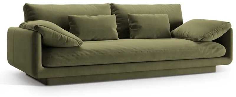 Canapea verde-deschis cu tapițerie din catifea 220 cm Torino – Micadoni