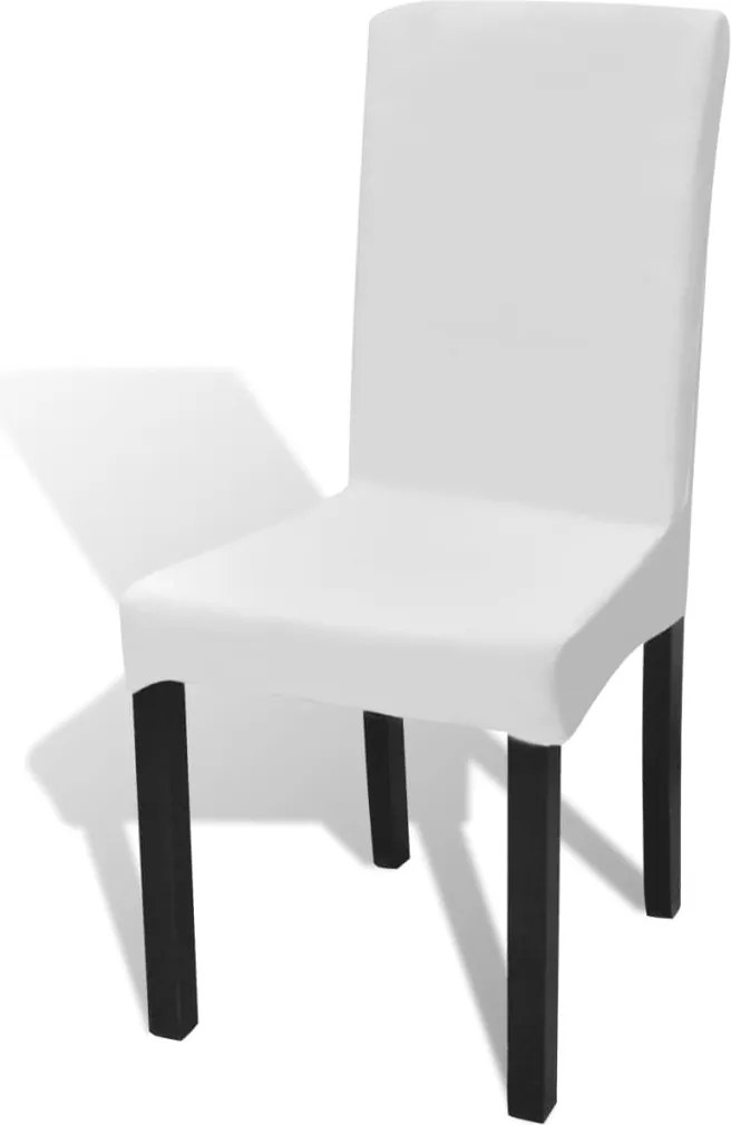 vidaXL Huse de scaun elastice drepte, 6 buc., alb